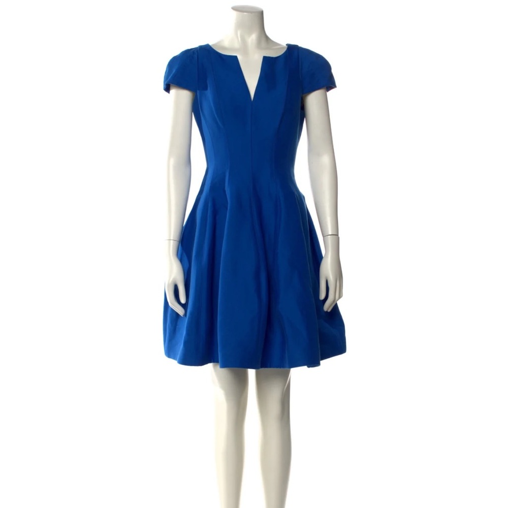 Halston Heritage Cobalt Blue Fit-and-Flare Mini Dress